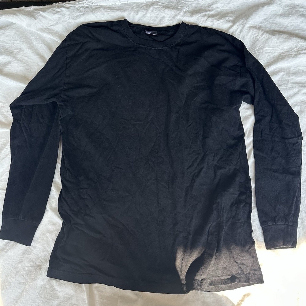 Mens‎ 2XL plain black GEMROCK blank long sleeve 100% cotton shirt